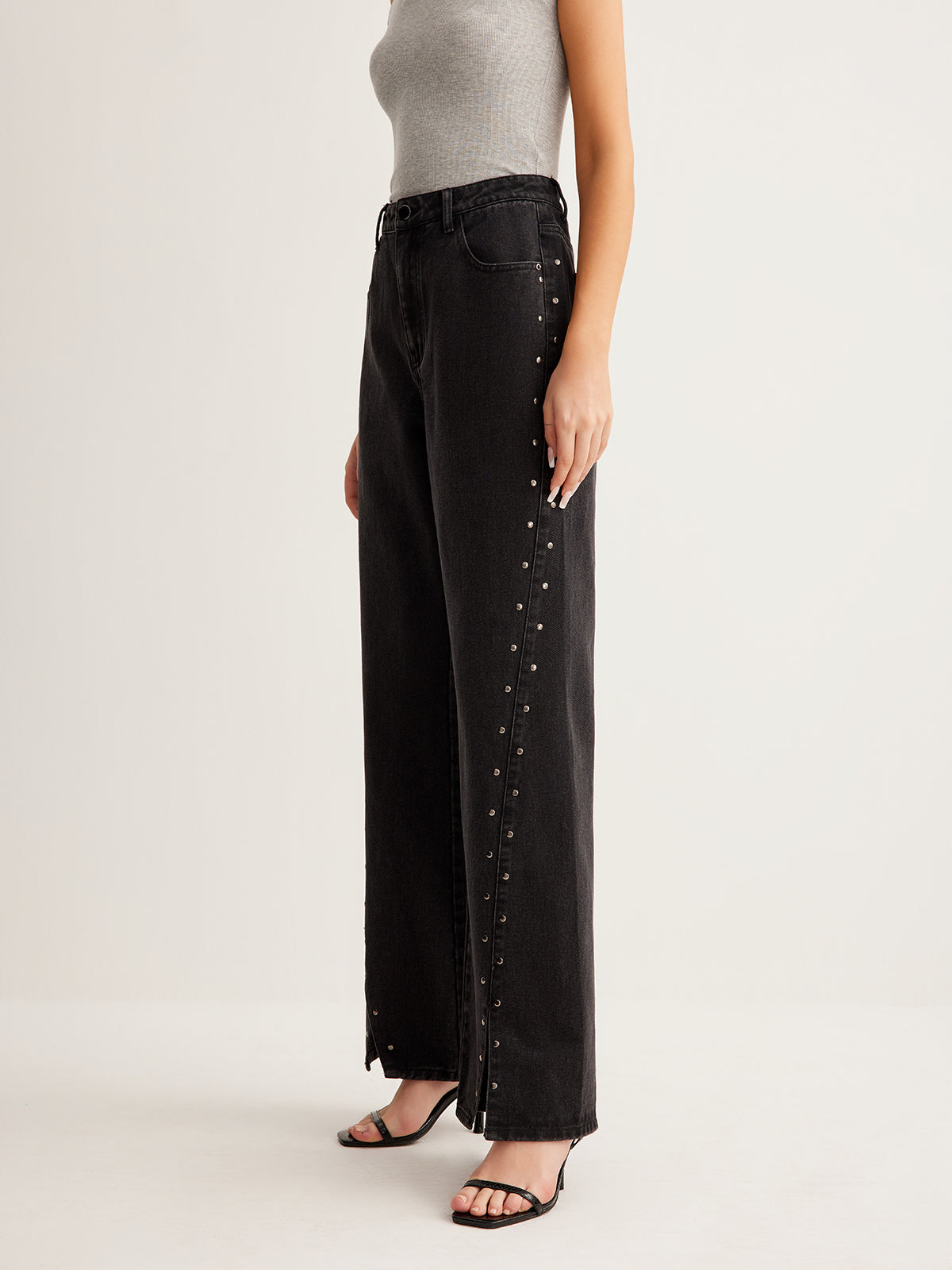 Studsuz Geniş Paça Kot Pantolon
