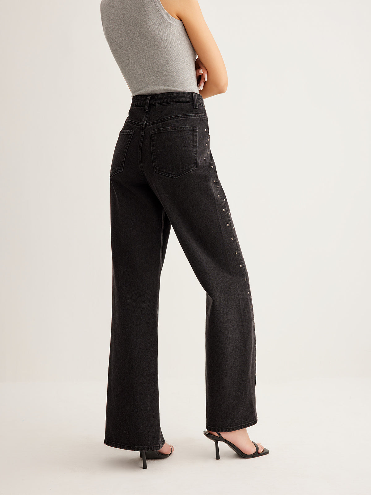Studsuz Geniş Paça Kot Pantolon