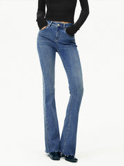 Yüksek Bel Moda Kıvrım Jean Pantolon