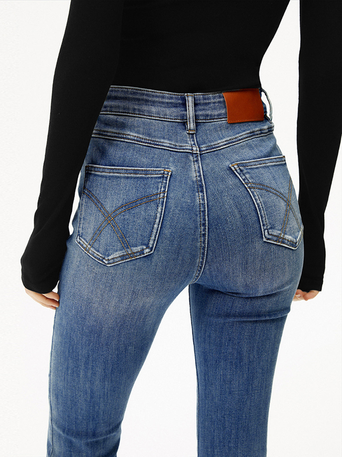 Yüksek Bel Moda Kıvrım Jean Pantolon