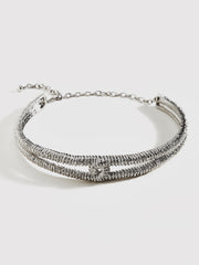 Retro Metal Burgu Dokulu Choker