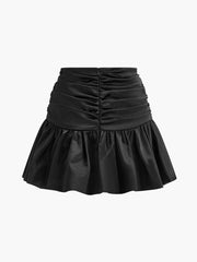 Fırfırlı Plise Mini Etek