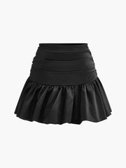 Fırfırlı Plise Mini Etek